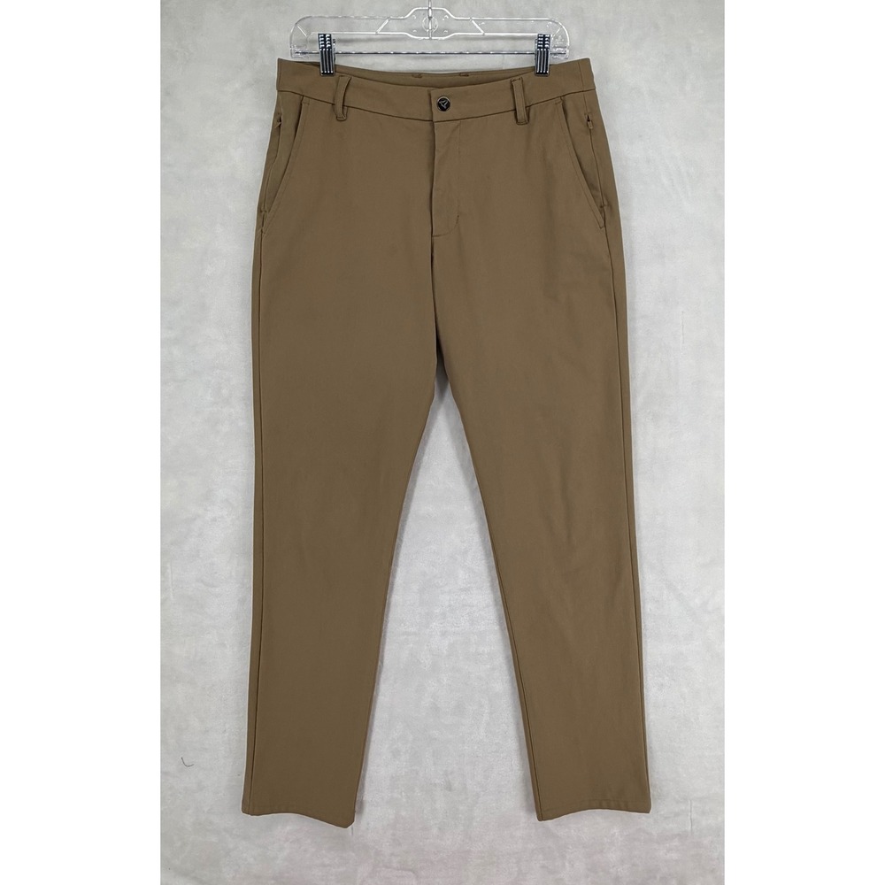 Birddogs Mens Khaki Performance Stretch Pants 32x32 Tan Golf Casual